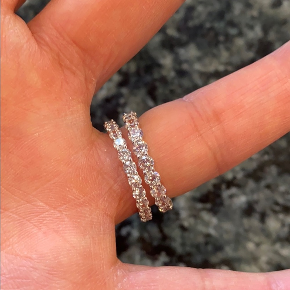 14k Solid White Gold 1.5ct Engagement Ring 2pc - Picture 11 of 16